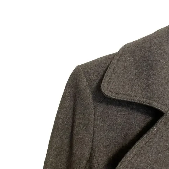 Banana Republic Grey Wool Blend Double Breasted Peacoat Italian Fabric S - Picture 4 of 8